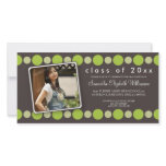 Lime Polkadots Custom Graduation Announcement Picture Card