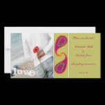 Lime & Raspberry Paisley Save the Date  Your Photo
