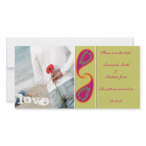 Lime & Raspberry Paisley Save the Date Your Photo photo cards by samack Lime & Raspberry Paisley Save the Date Your Photo photo cards