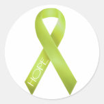 Lime Ribbon Round Sticker