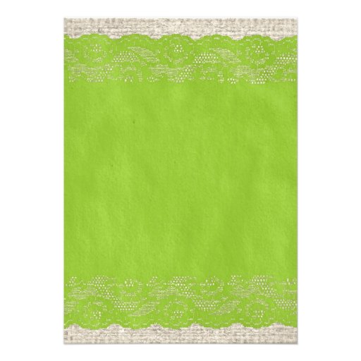 Lime Rustic Lace Wedding Invitations