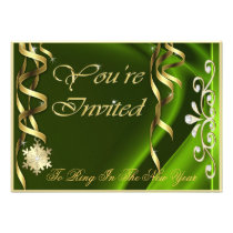 Lime Shimmering Soiree New Years Eve Invitation