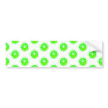 Lime Slice Polka Dots Pattern Bumper Sticker