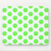 Lime Slice Polka Dots Pattern Mouse Pads