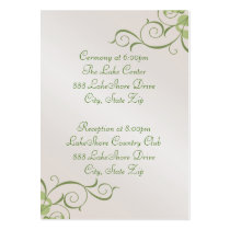 Lime Swirl Champagne Guest Info Business Card