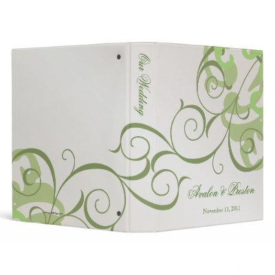 Lime Swirl Champagne Wedding Binder