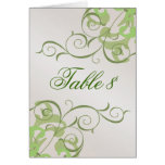 LIme Swirl Champagne Wedding Table Card