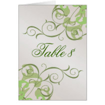LIme Swirl Champagne Wedding Table Card
