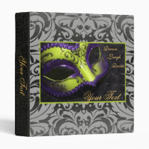 Lime Venetian Masquerade Damask Halloween Binder