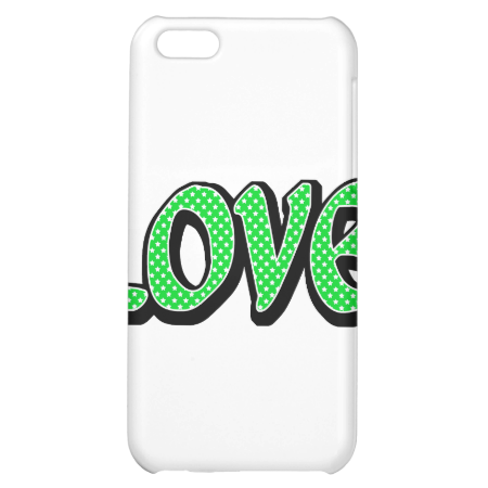 Lime & White Star Love iPhone 5C Case