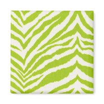 Lime & White Zebra magnets by JuJuGarden Lime & White Zebra magnets