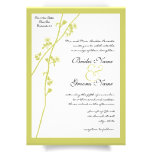 Lime Wild Flower Branch Wedding Invitation