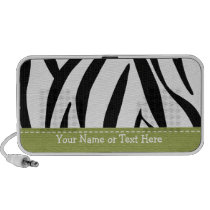 Lime Zebra Doodle Speakers Personalized