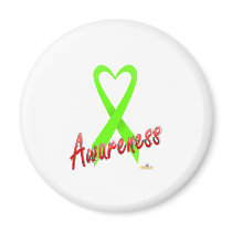 LimeGreenHeartRibbonAwareness magnets by awareness LimeGreenHeartRibbonAwareness magnets