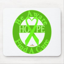 LimeGreenHeartRibbonBeAwareFindCureDark mousepads by awareness LimeGreenHeartRibbonBeAwareFindCureDark mousepads