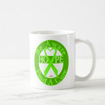 LimeGreenHeartRibbonBeAwareFindCureDark mugs