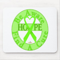LimeGreenHeartRibbonBeAwareFindCureLight mousepads by awareness LimeGreenHeartRibbonBeAwareFindCureLight mousepads