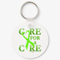 LimeGreenHeartRibbonCareCureDark keychains