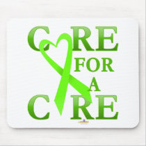 LimeGreenHeartRibbonCareCureDark mousepads by awareness LimeGreenHeartRibbonCareCureDark mousepads