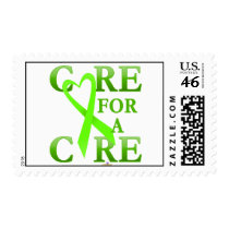 LimeGreenHeartRibbonCareCureDark postage