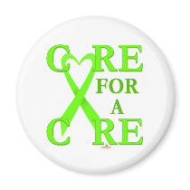 LimeGreenHeartRibbonCareCureLight magnets by awareness LimeGreenHeartRibbonCareCureLight magnets
