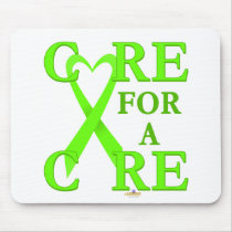 LimeGreenHeartRibbonCareCureLight mousepads by awareness LimeGreenHeartRibbonCareCureLight mousepads