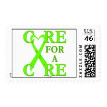 LimeGreenHeartRibbonCareCureLight postage