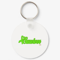 LimeGreenHeartRibbonSurvivor keychains