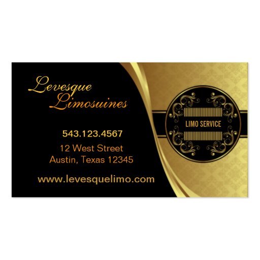 Limo - Gold & Black Business Card (front side)