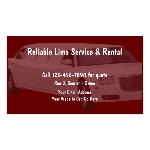 Limo Service Business limo service business card zazzle Limo Service Business limo service business card zazzle