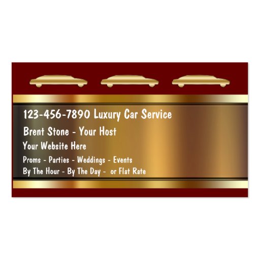 Limo Service Business Cards (front side)