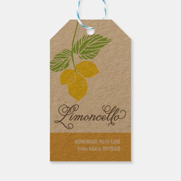 Limoncello Gift Tag, favor tag, hanging tag Pack Of Gift Tags 2/3