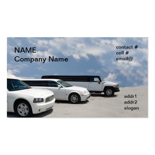 limos parked business cards (front side)