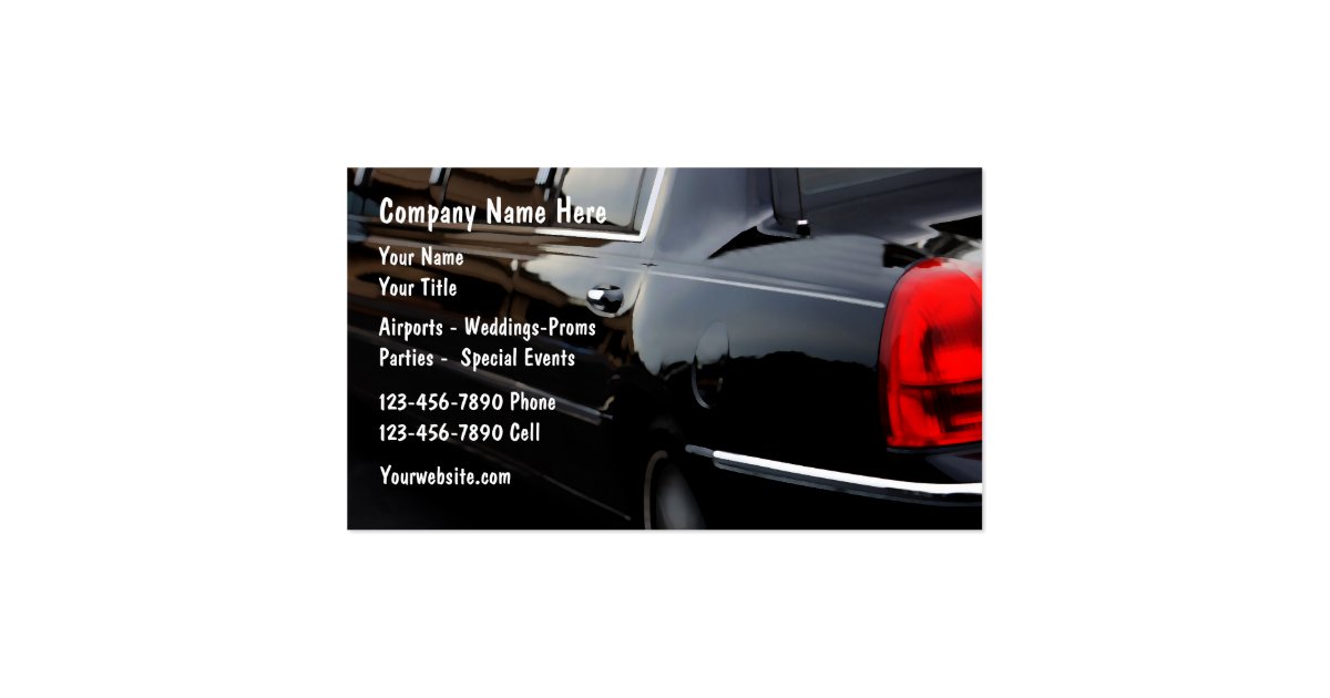 Limousine Car Service Business Cards Zazzle
