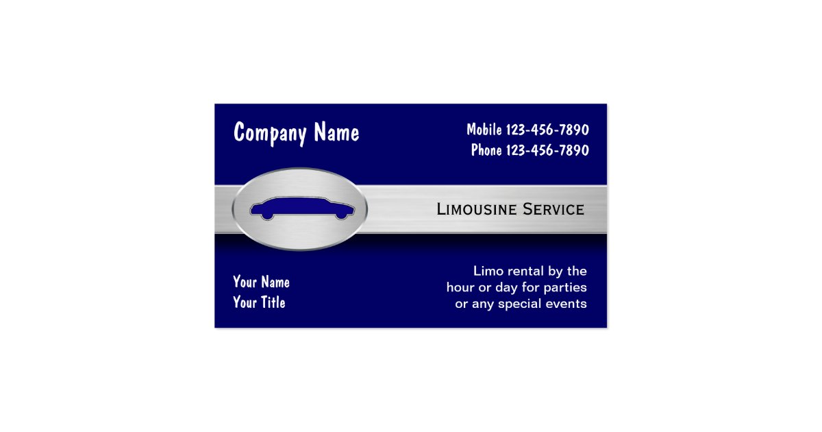 Limousine Service Business Cards Zazzle