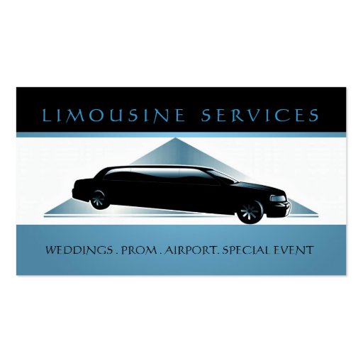 Limousines, Limo Services, Driver Business Card