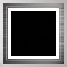 Limpie la frontera metálica de plata del borde poster