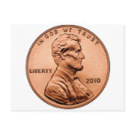LINCOL PENNY POSTCARD