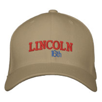 LINCOLN, 16th embroidered hats