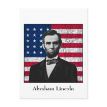 Lincoln and The American Flag Post Card
