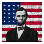 Lincoln and The American Flag Poster