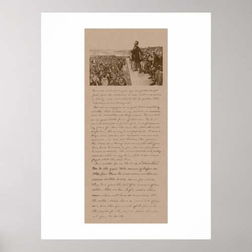 Lincoln and The Gettysburg Address print