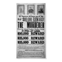Lincoln Assassination Wanted Poster posters