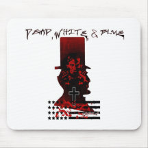Lincoln Dark Top Hat-Dead, White & Blue Mouse Pad