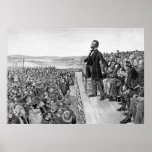 Lincoln Delivering The Gettysburg Address B&W posters