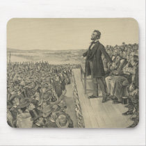 Lincoln Delivering The Gettysburg Address Mousepads