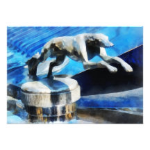 Lincoln Greyhound Hood Ornament Personalized Invitation