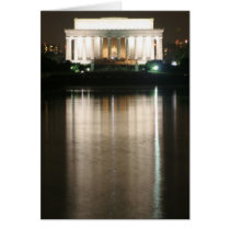 Lincoln Memorial Night Reflection Card