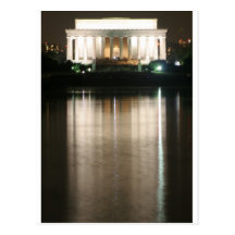 Lincoln Memorial Night Reflection Postcard