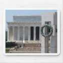 Lincoln Memorial photo view from WWII memeorial mousepads